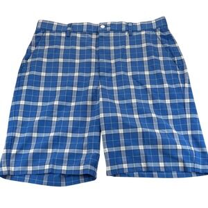 FootJoy Golf Shorts Mens 36 Blue White Plaid Performance Preppy Athletic